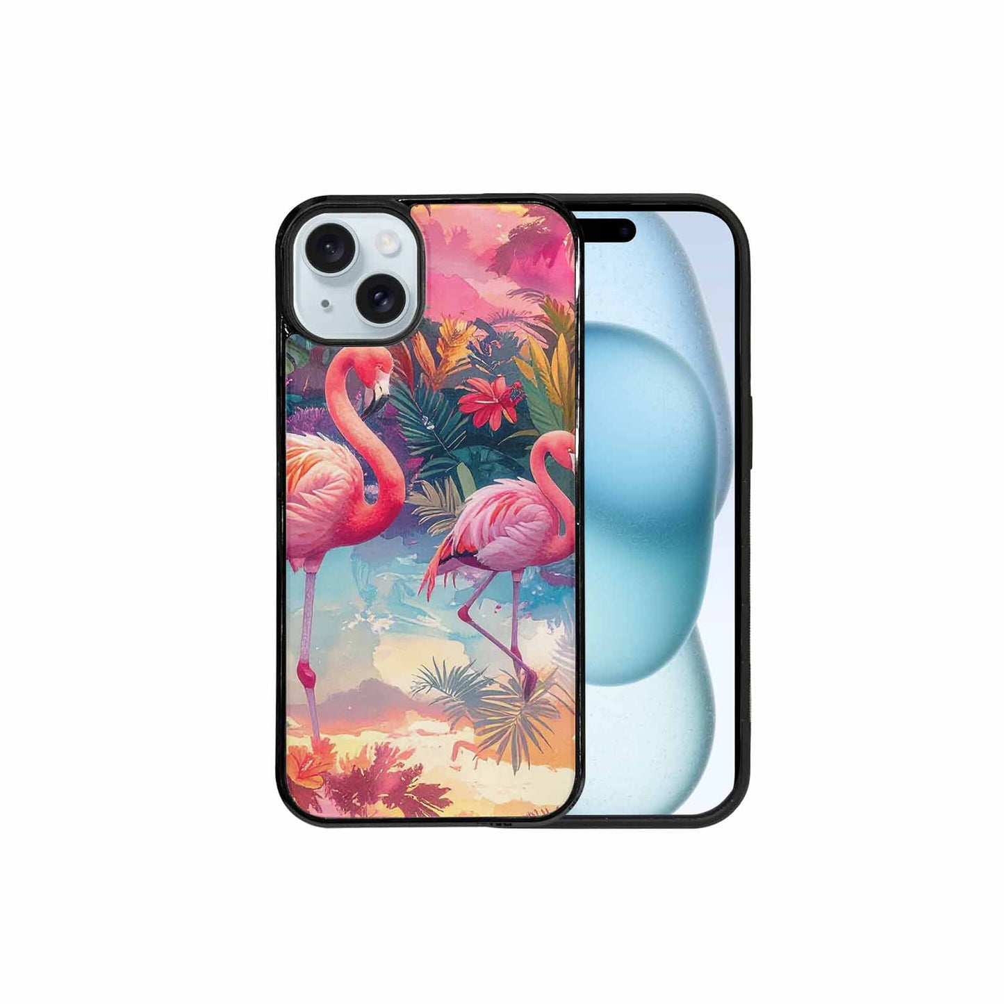 iPhone 15 Plus Case — Flamingo Tropical Flamingo Tropical Pattern Hundreds, Custom Designed Case Cover