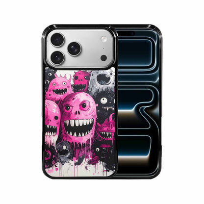 iPhone 17 Pro Max Case — Black &amp; Pink Ink Cartoon Cute, Original Design Phone Case