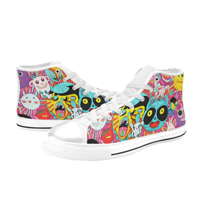 WOMEN'S Crazy Illustrations 2 High Top Canvas Cottagecore Custom Shoes