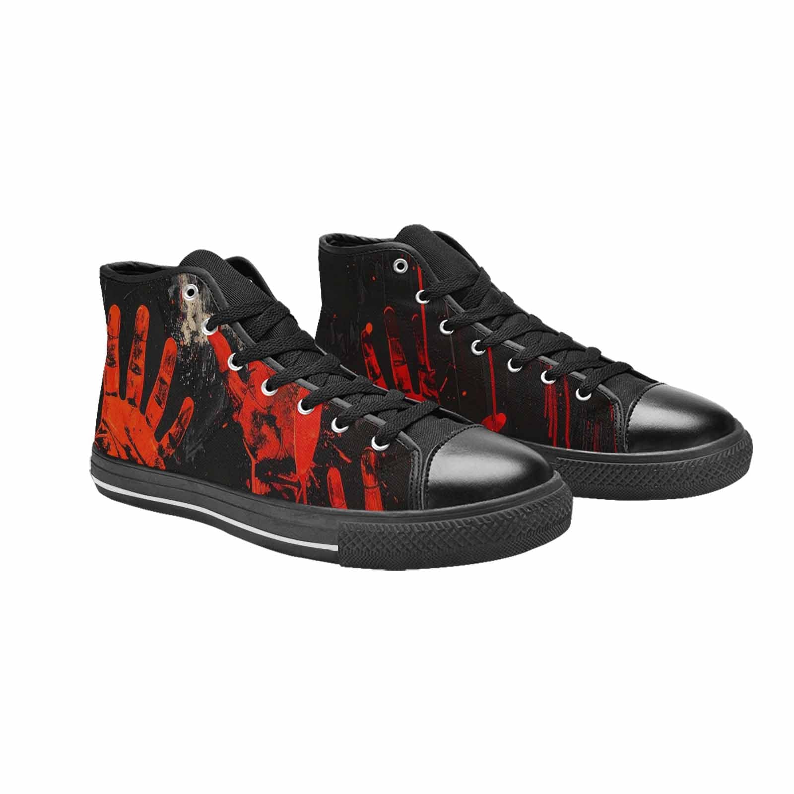 WOMEN'S Halloween Splatter Handprint High Top Canvas Y2K Shoes