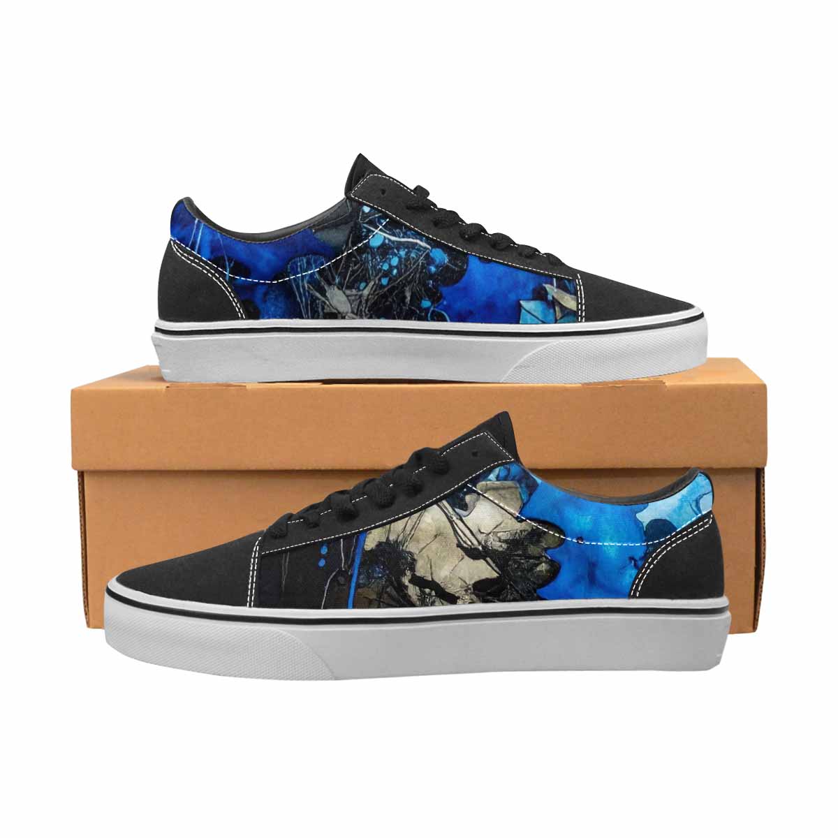 WOMEN'S Camo Patches Lace-Up Canvas Vivid Custom Sneakers
