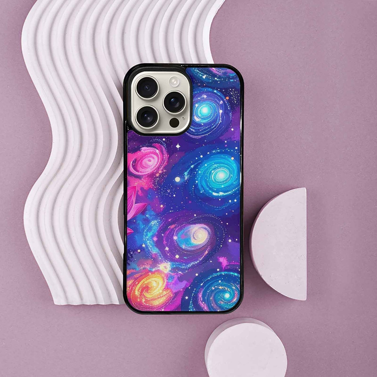 iPhone 16 Pro Max Case — Lotus Galaxy Art Seamless Pattern Vibrant, Custom Art Phone Cover