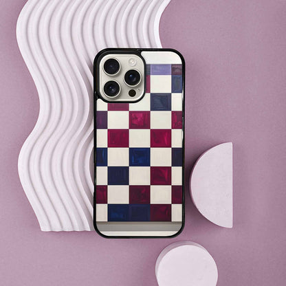iPhone 16 Pro Max Case — Checkerboard Print, Personalized Phone Case