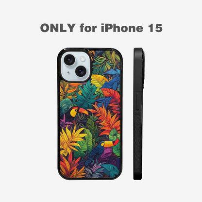 iPhone 15 Case — Toucan Jungle Toucan Jungle Pattern Hundreds, Customized Protective Case