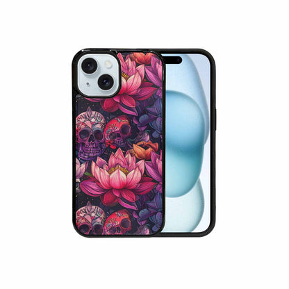 iPhone 15 Case — Lotus Skulls, Custom Printed Phone Case