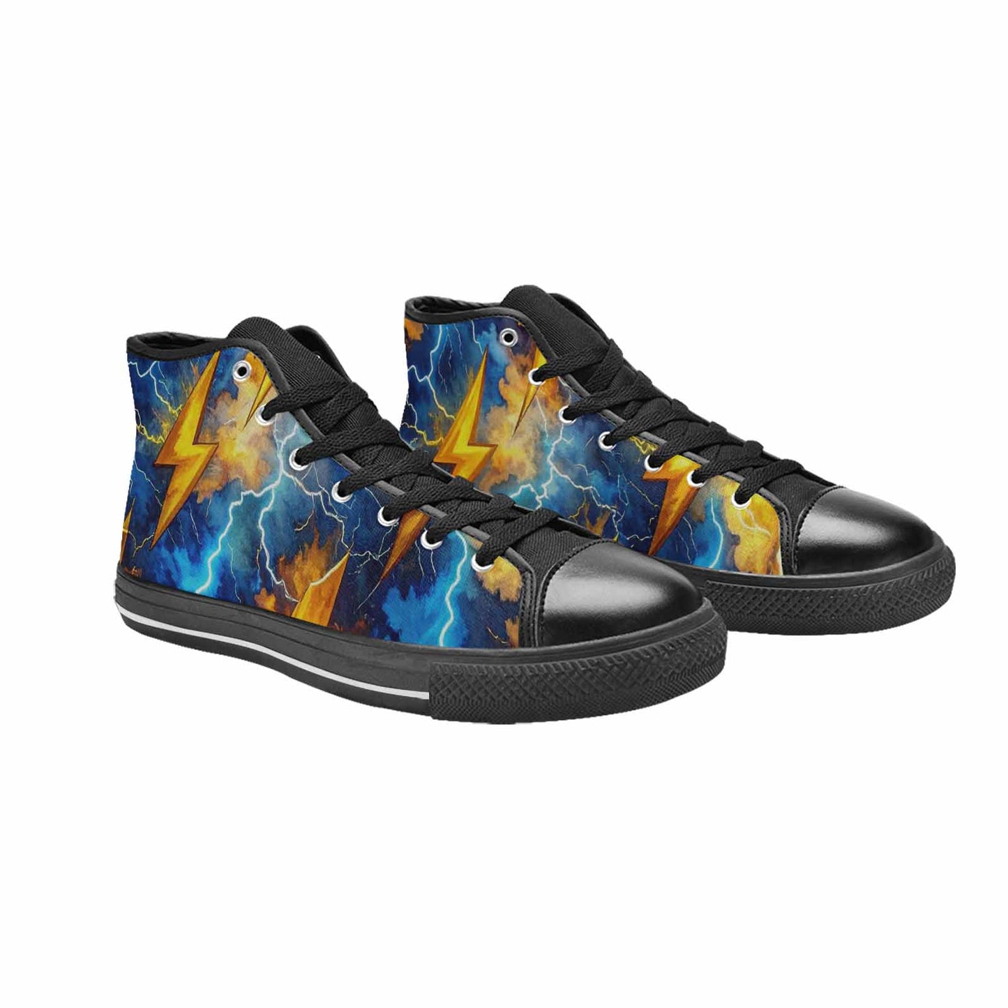 MEN'S Lightning Bolt High Top Canvas Surreal Custom Shoes