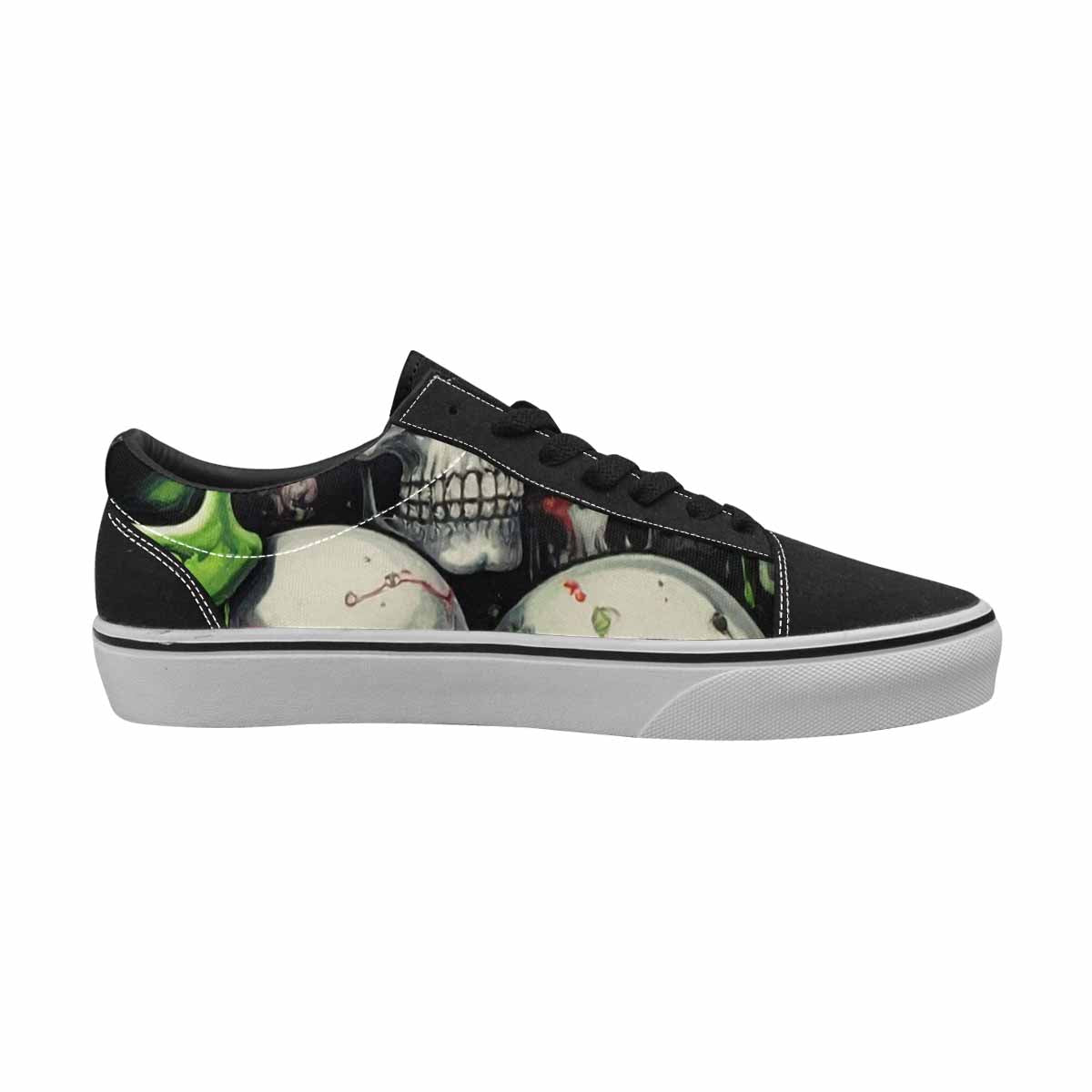 WOMEN'S Skulls (general) Lace-Up Canvas Cottagecore Sneakers