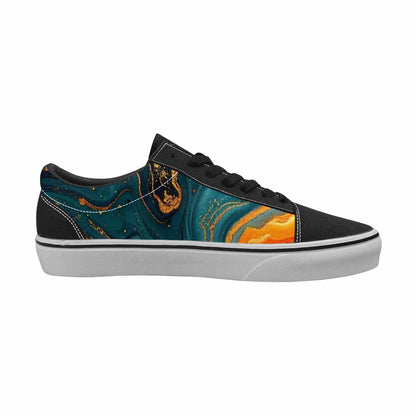 WOMEN'S Marble Dark Canvas Lace-Up Neon Fantasy Shoes