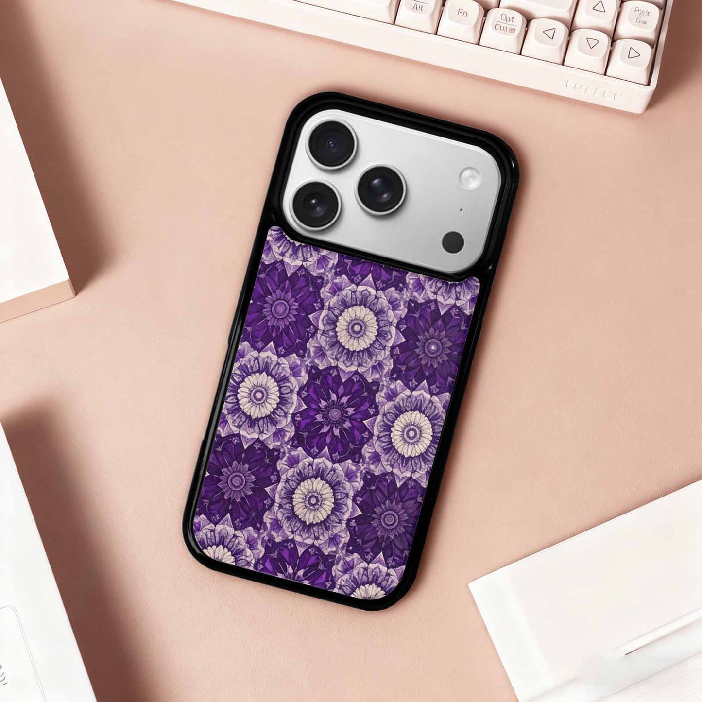 iPhone 17 Pro Case — Small Mandala Pattern Randomly Varying Floral, Personalized Phone Case