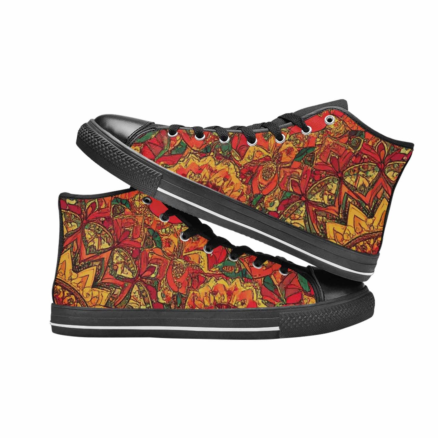 WOMEN'S Mandala Lions High Top Canvas Dark Academia Shoes