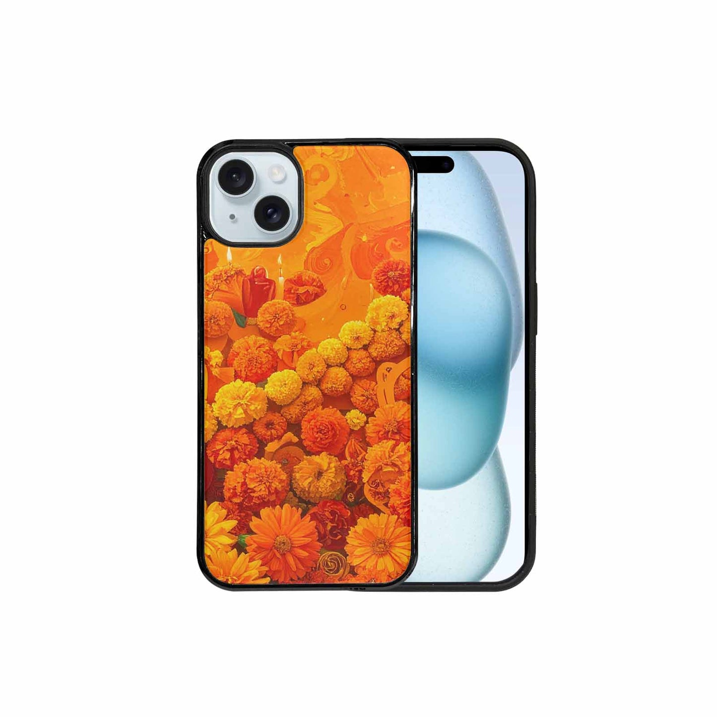 iPhone 15 Plus Case — Marigold Day Of The Dead Marigold, Unique Phone Case Design