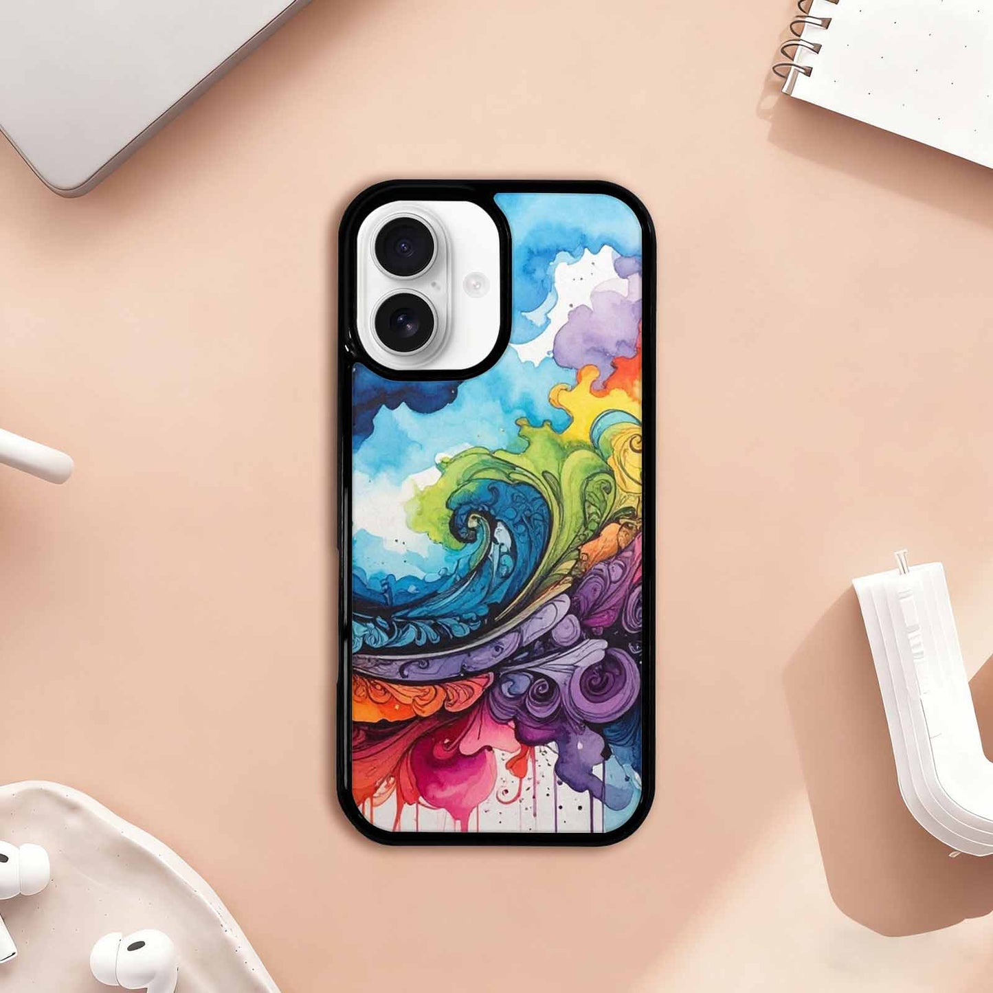 iPhone 17 Case — Tie Dye Swirls (black Tie Dye, Custom Made Phone Cover