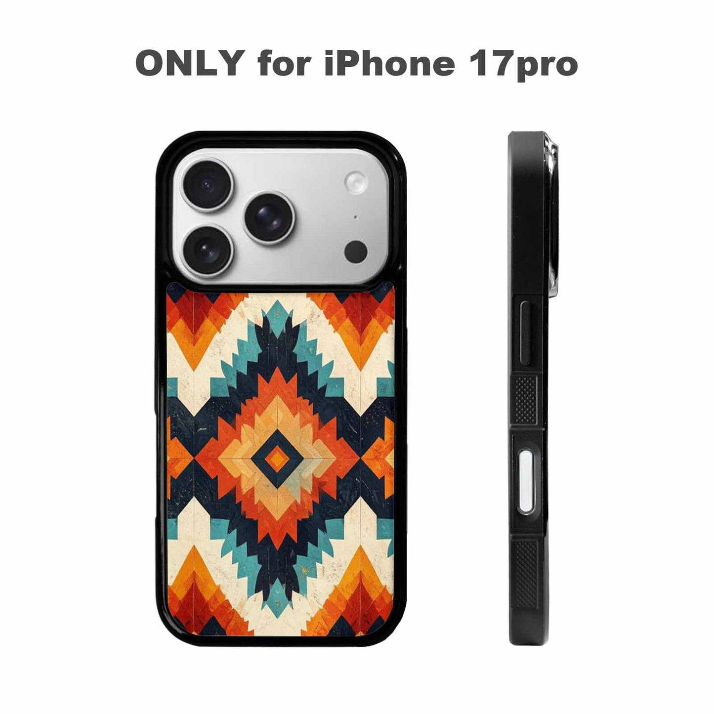iPhone 17 Pro Case — Small Southwestern Geometric Diamond Pattern Original, Custom Printed Phone Case