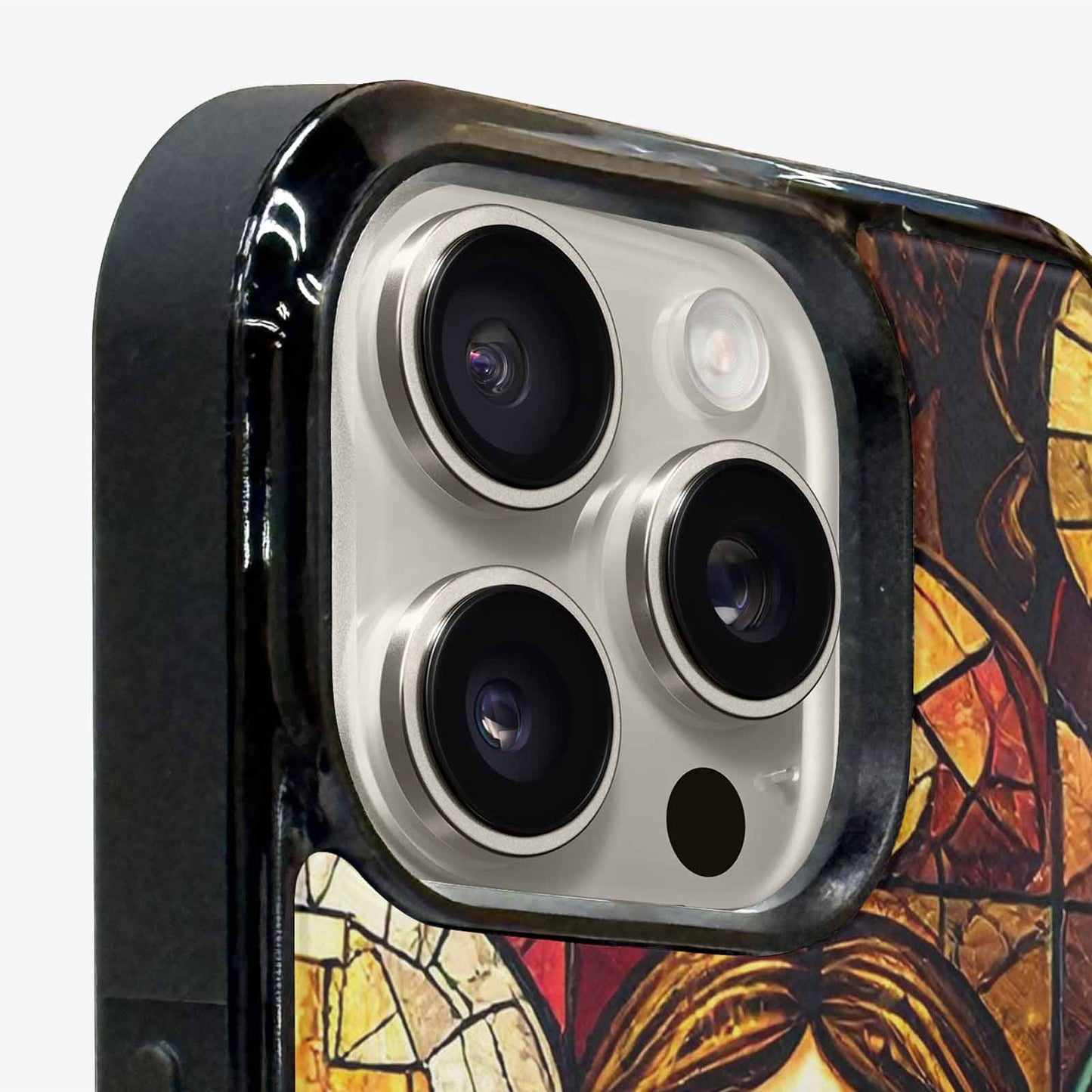 iPhone 16 Pro Max Case — Jesus Face Small Cross And Faith, Custom Print Case Cover