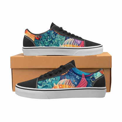 WOMEN'S Fish Scale Coral Canvas Lace-Up Grunge Shoes
