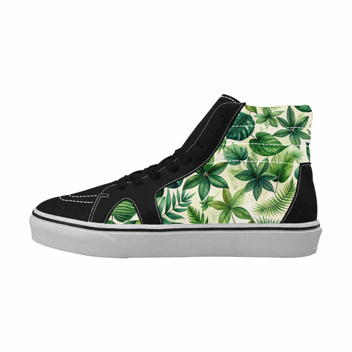 WOMEN'S Seven-Point Palmate Leaf High Top Canvas Cottagecore Sneakers