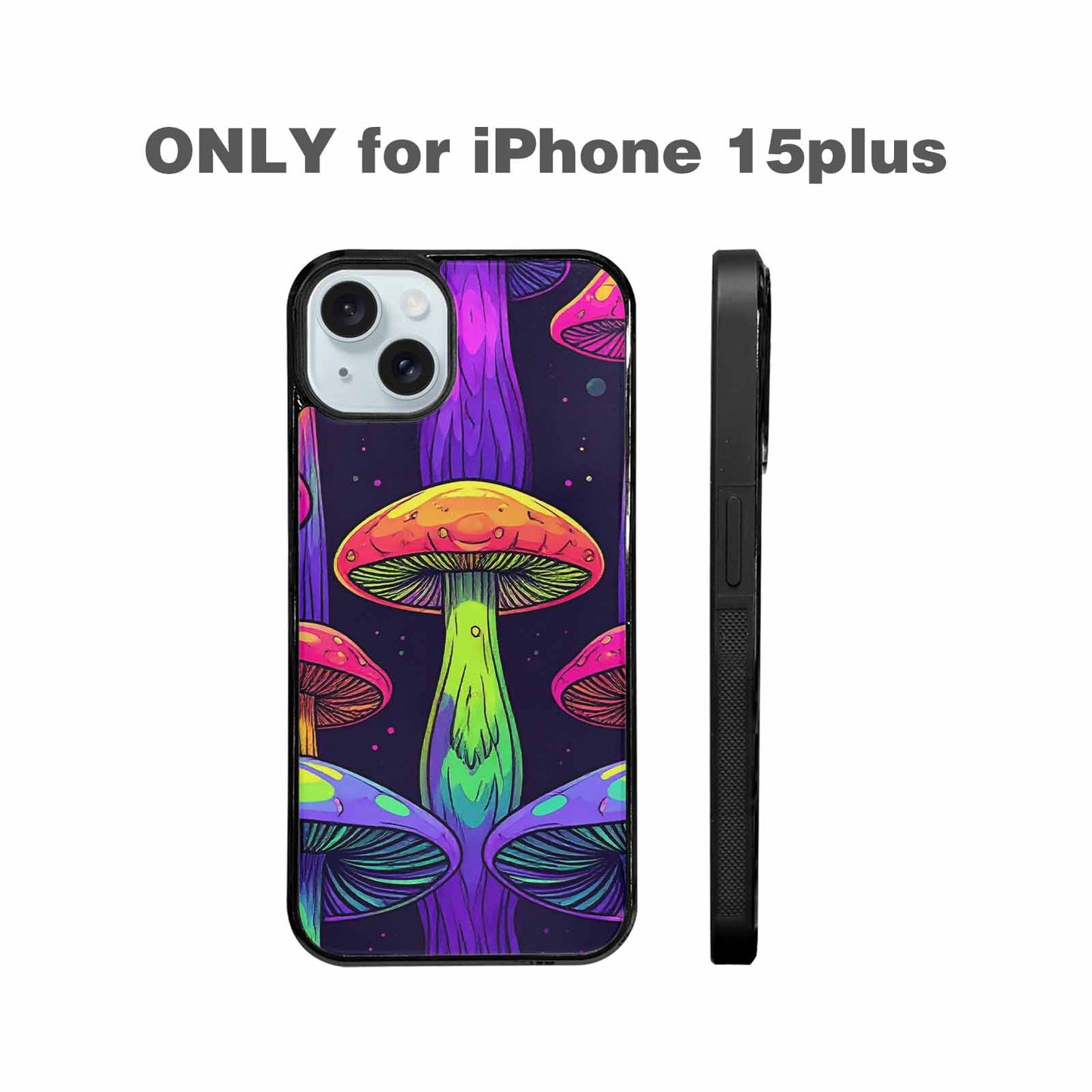 iPhone 15 Plus Case — Psychedelic Mushroom Cartoon Pattern, Original Design Phone Case