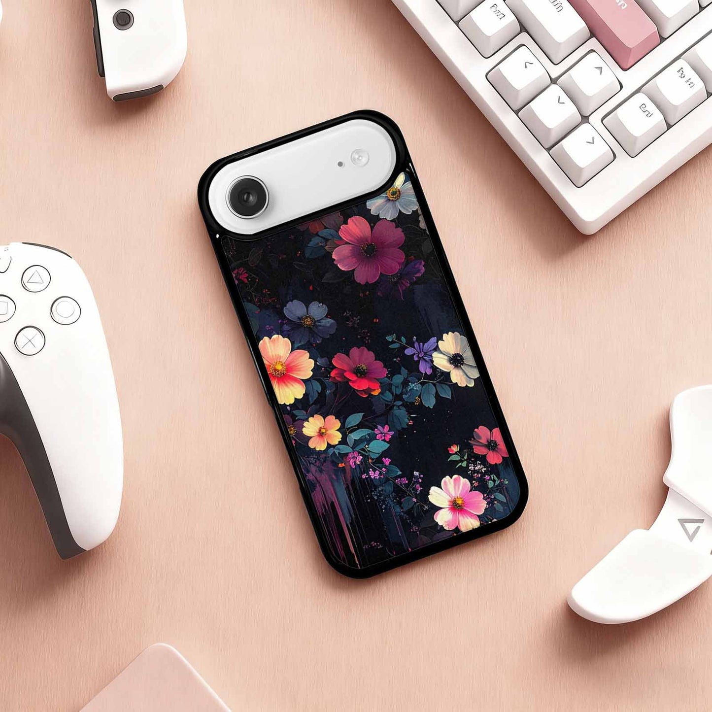 iPhone 17 Air Case — Shadowy Glitch Floral Pattern Hundreds Floral, Original Design Phone Case
