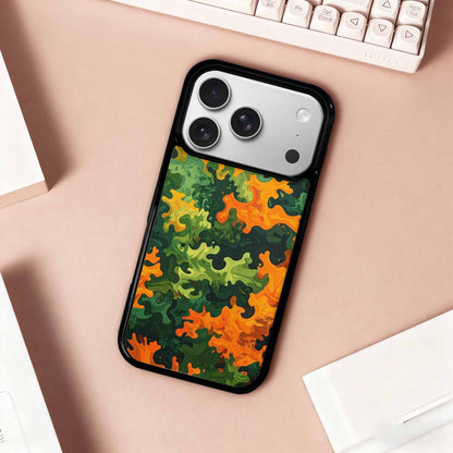 iPhone 17 Pro Case — Small Military Camouflage Blotch Pattern Camo, Personalized Phone Case