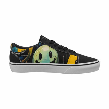 WOMEN'S Melting Moon Smiley Lace-Up Canvas Cottagecore Sneakers