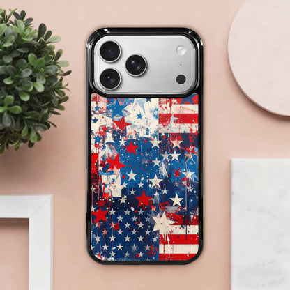 iPhone 17 Pro Max Case — Patriotic Stars And Stripes Galaxy Space, Custom Made Phone Cover