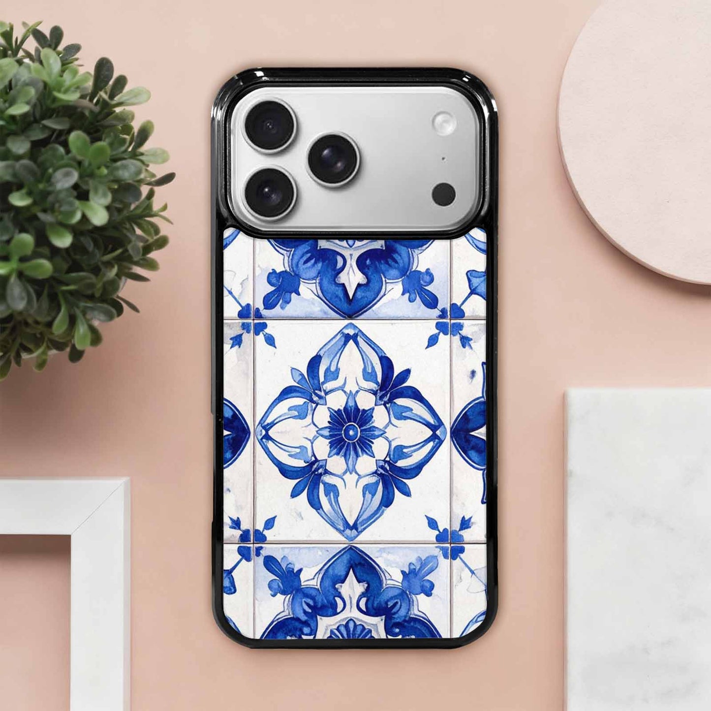 iPhone 17 Pro Max Case — Mexican Talavera Tile Pattern, Floral, Custom Printed Phone Case