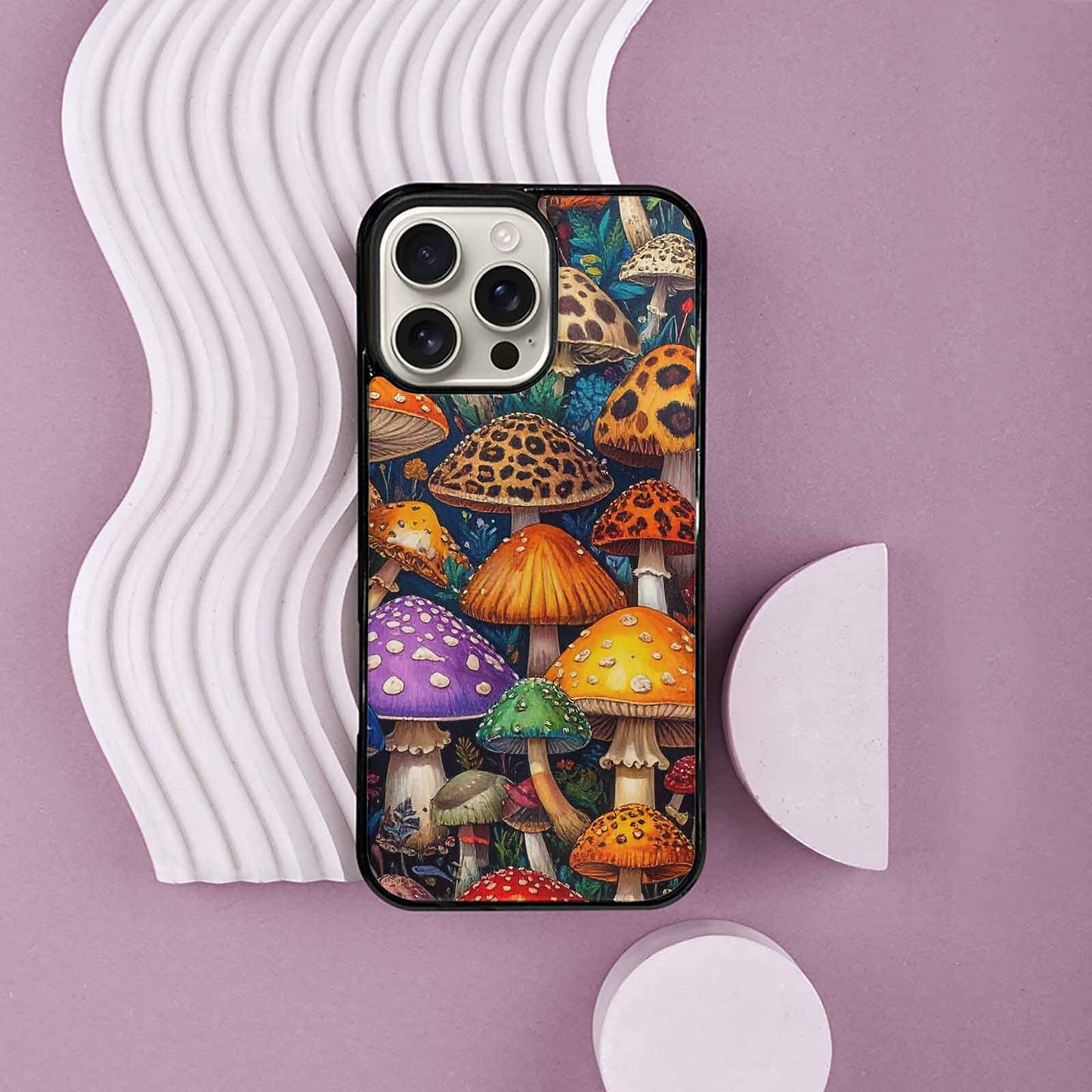iPhone 16 Pro Max Case — Mushrooms Pattern Hundreds Of 0x7, Custom Print Case Cover