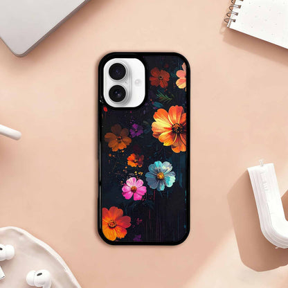 iPhone 17 Case — Shadowy Glitch Floral Pattern Floral, Custom Print Case Cover