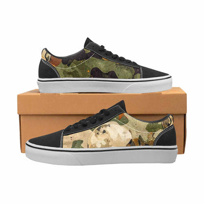 MEN'S Military Camo Skull Canvas Lace-Up Surreal Custom Sneakers