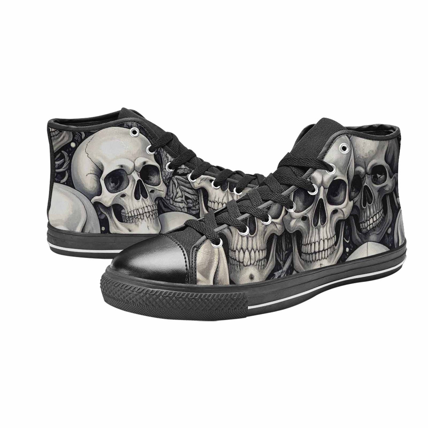 WOMEN'S Skulls - Classic High Top Canvas Wallpaper Art Shoes