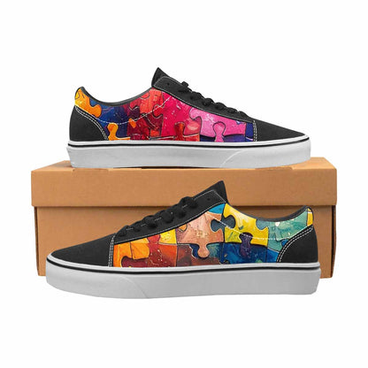WOMEN'S Autism Puzzle Pieces Lace-Up Canvas Y2K Custom Shoes
