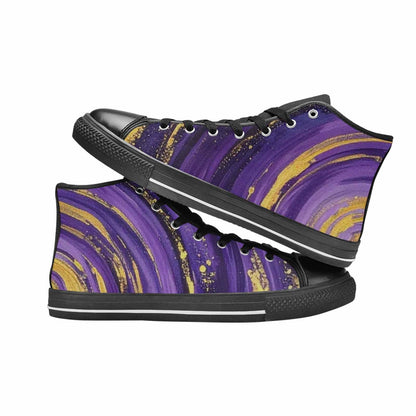 MEN'S Starry Night Nebula Brushstroke High Top Canvas Neon Fantasy Sneakers