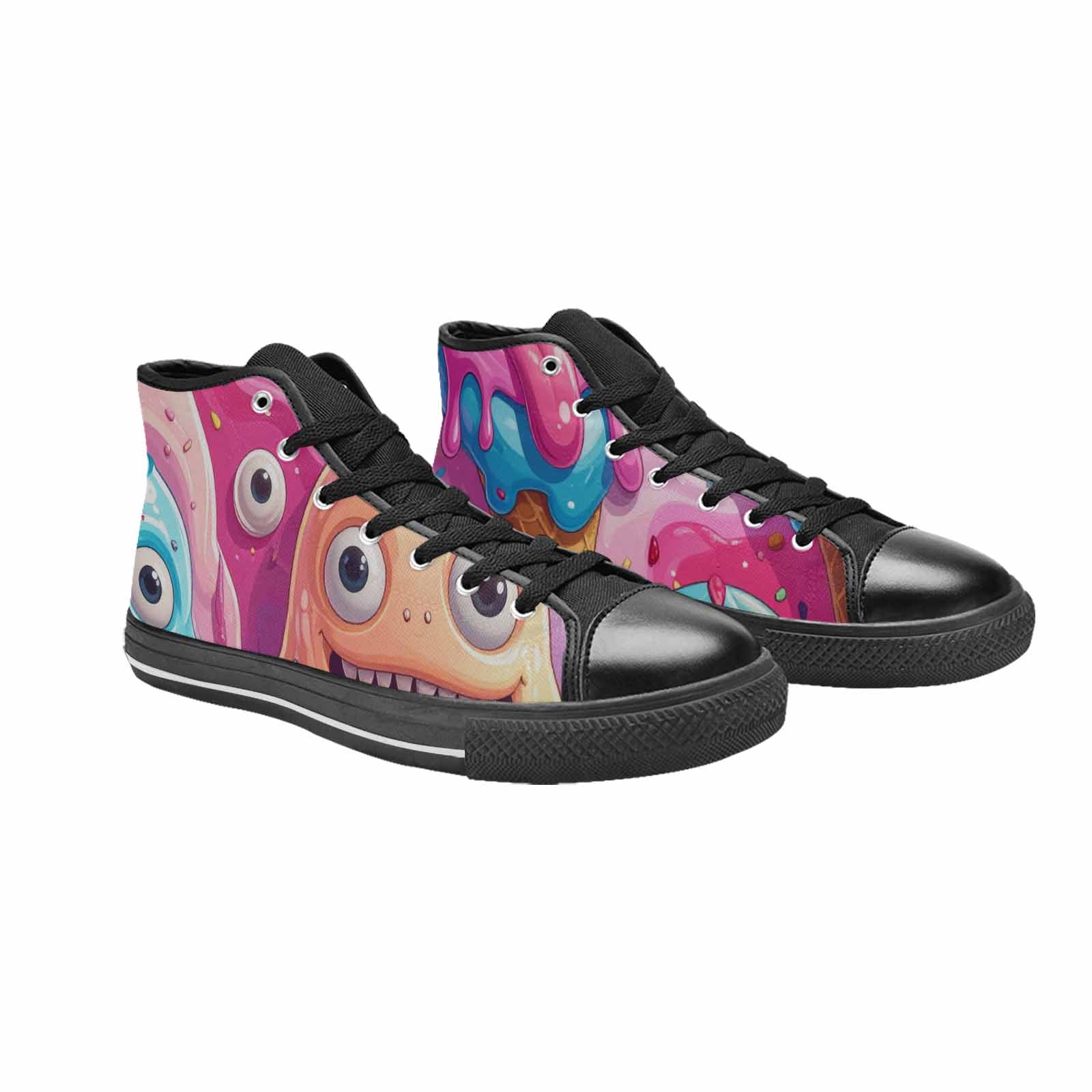 MEN'S Melting Icecream Monster Cherry High Top Canvas Grunge Sneakers