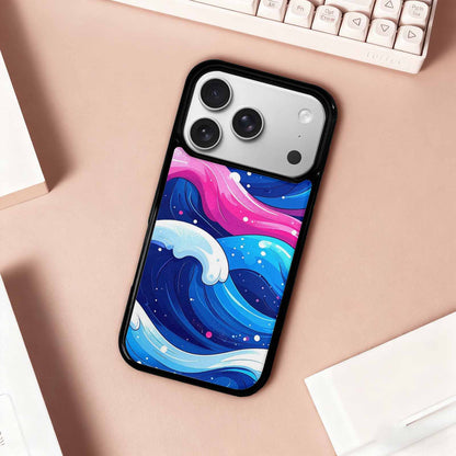 iPhone 17 Pro Case — Glossy Winter Wave Seamless Cartoon Cute, Custom Printed Phone Case