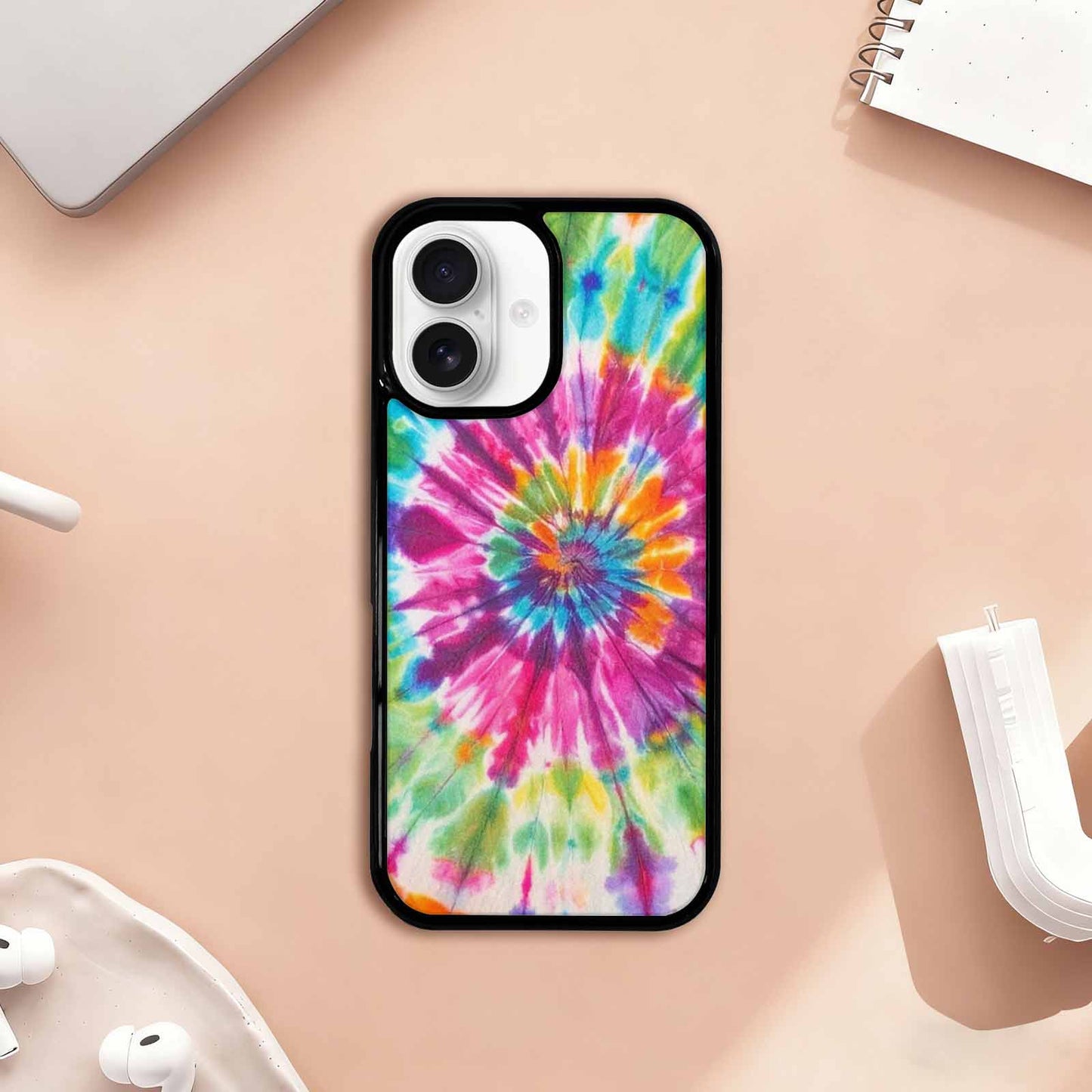 iPhone 17 Case — Tie Dye Rainbow Twist Custom Tie, Custom Designed Case Cover