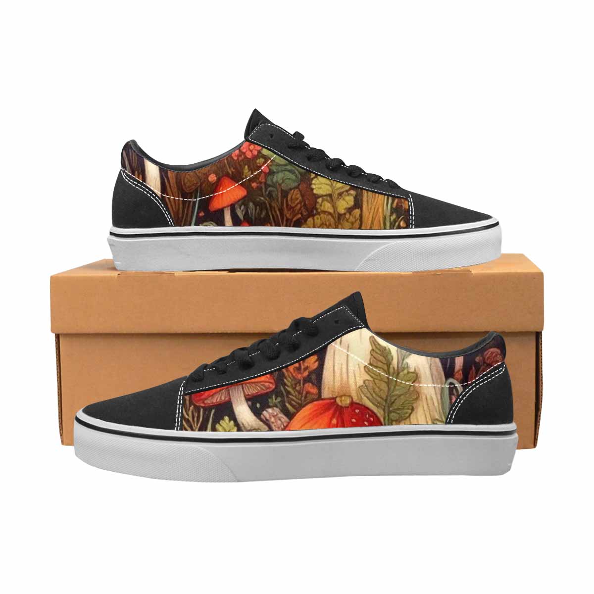 WOMEN'S Mushroom Canvas Lace-Up Grunge Custom Shoes