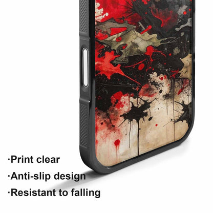 iPhone 17 Case — Black &amp; Red Ink Camo, Custom Print Case Cover