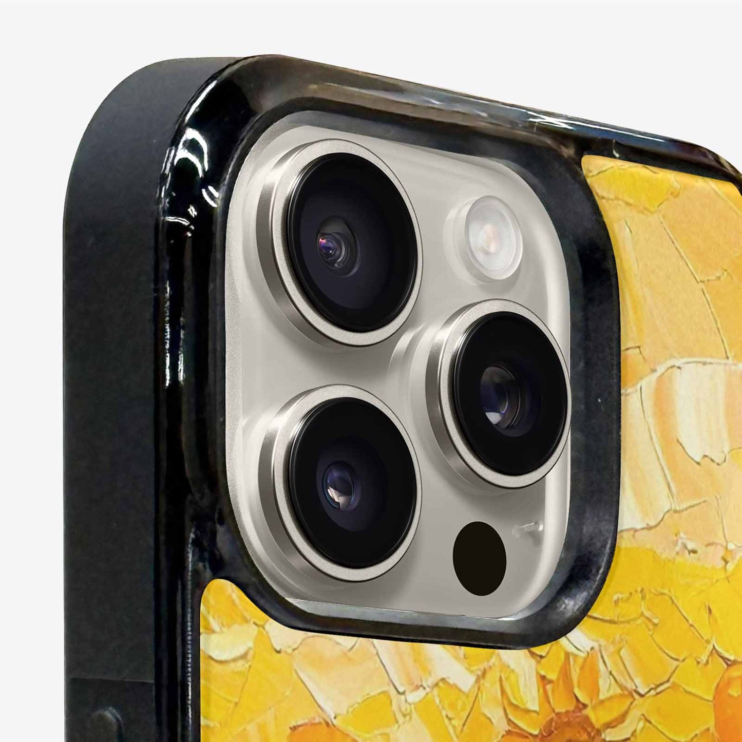 iPhone 15 Pro Max Case — Impressionist Sunflower Brushstroke Pattern Hundreds Of, Custom Designed Case Cover