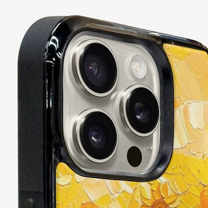 iPhone 15 Pro Max Case — Impressionist Sunflower Brushstroke Pattern Hundreds Of, Custom Designed Case Cover