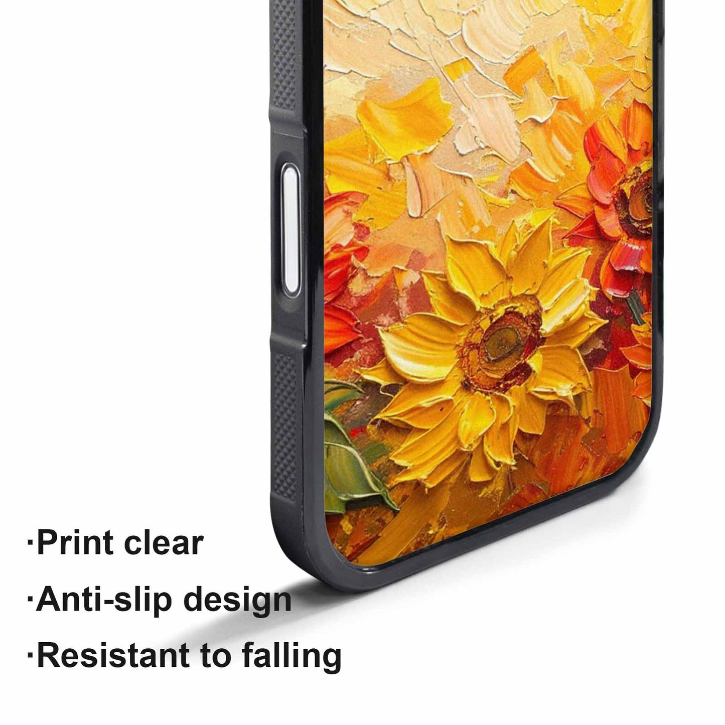 iPhone 17 Air Case — Impressionist Sunflower Brushstroke Pattern Hundreds Floral, Custom Phone Case