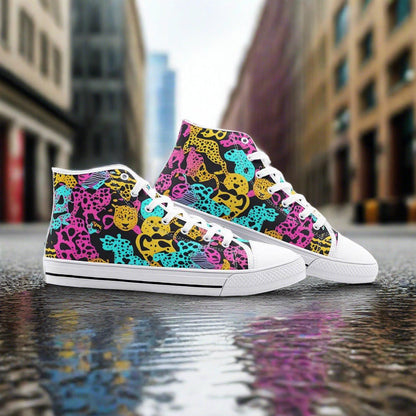 Peacock White Gold Custom Bold Art - Freaky Shoes | Custom Art Sneakers