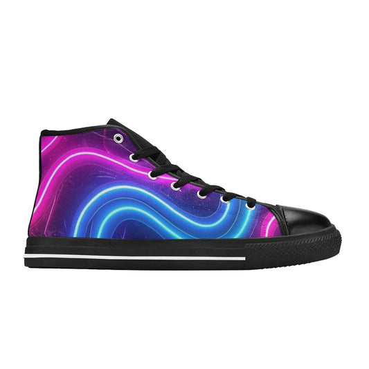 MEN'S 1980S Neon Cartoon Art High Top Canvas Cottagecore Shoes