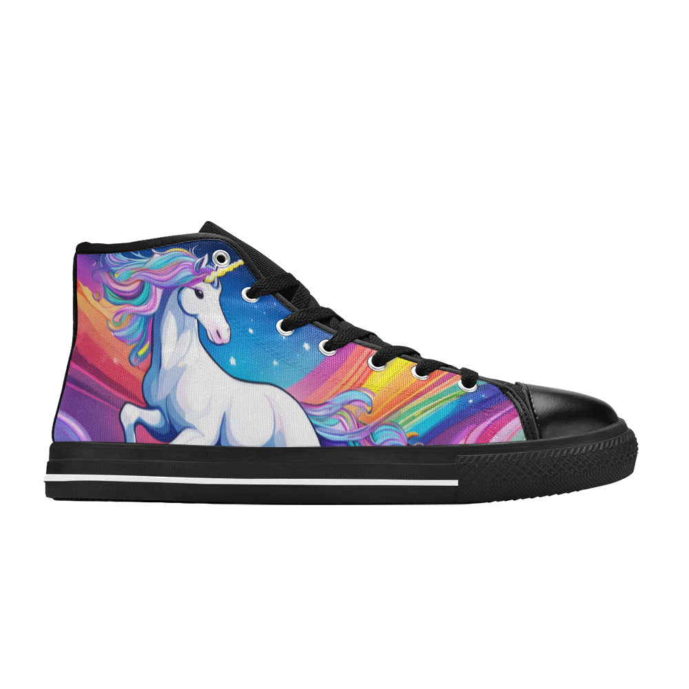 WOMEN'S Unicorns Abstract Art High Top Canvas Wallpaper Art Custom Sneakers