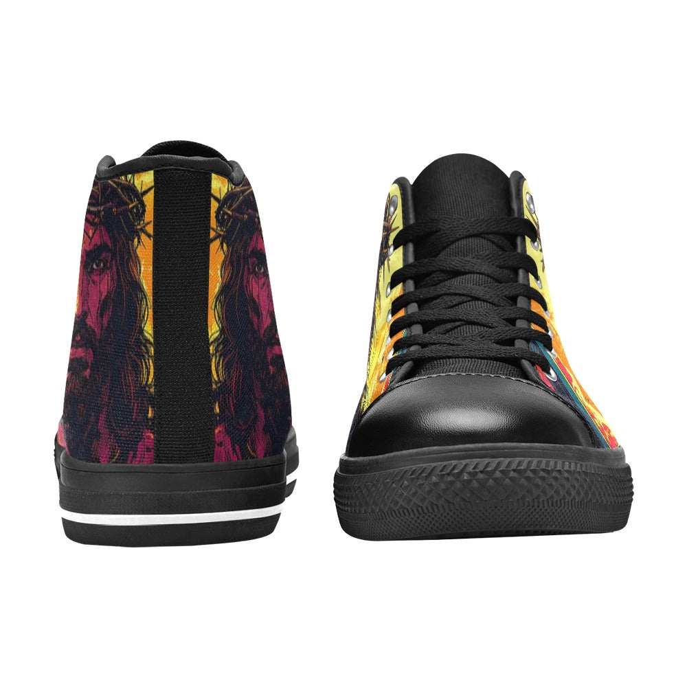 WOMEN'S Jesus_Ht_12 High Top Canvas Neon Fantasy Shoes