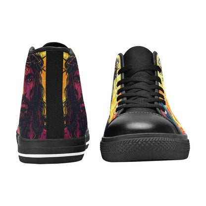 WOMEN'S Jesus_Ht_12 High Top Canvas Neon Fantasy Shoes