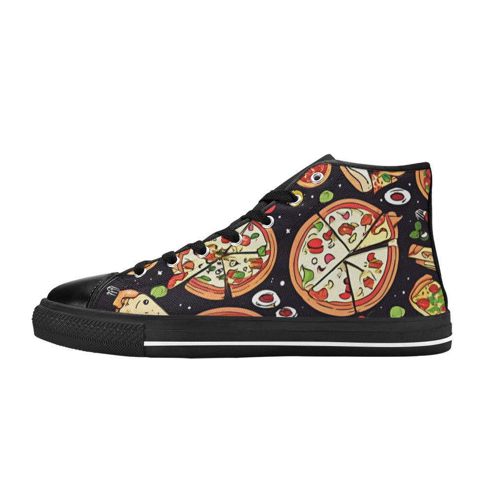 MEN'S Planet Chill Pizza Men’S High Top Canvas Wallpaper Art Shoes