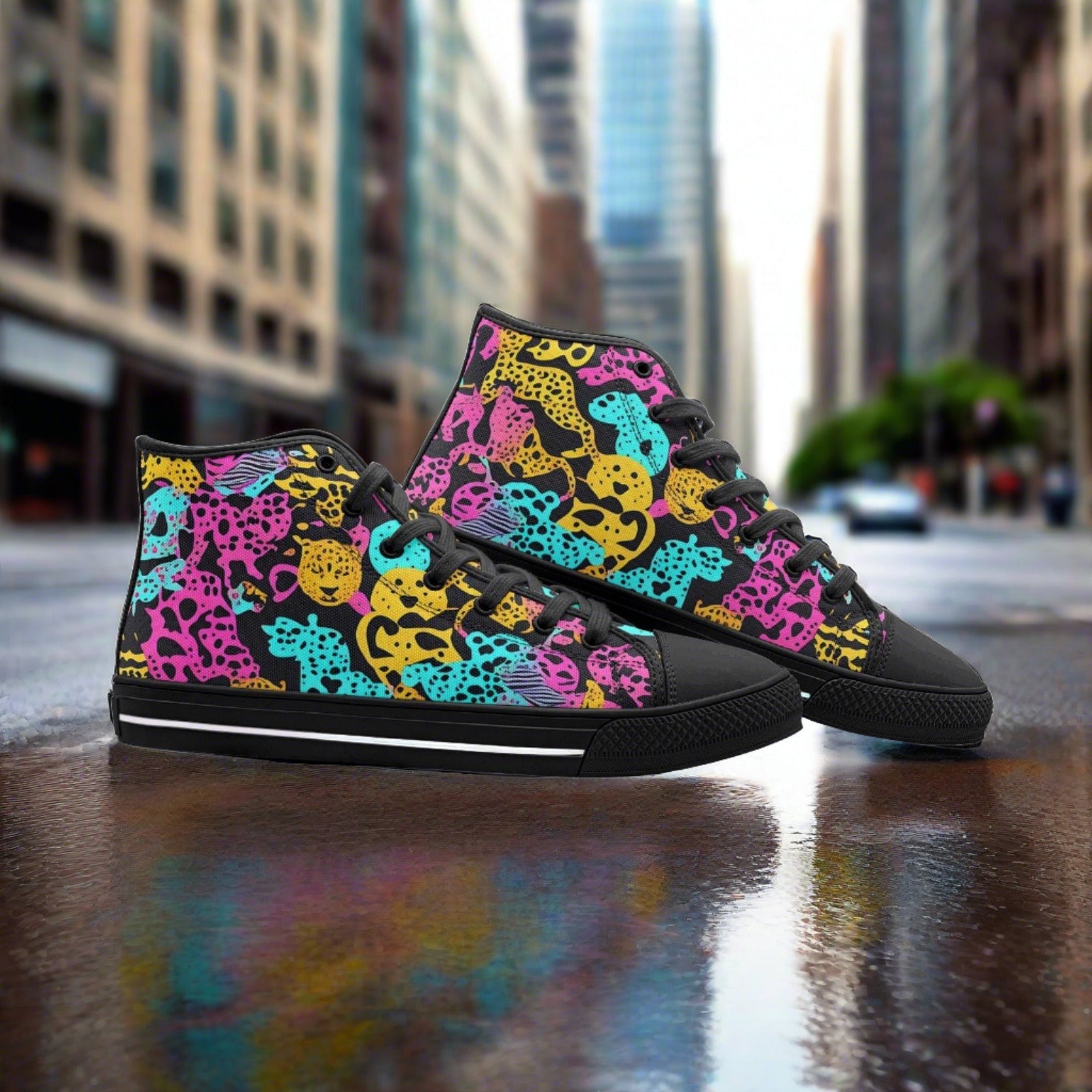 Peacock White Gold Custom Bold Art - Freaky Shoes | Custom Art Sneakers