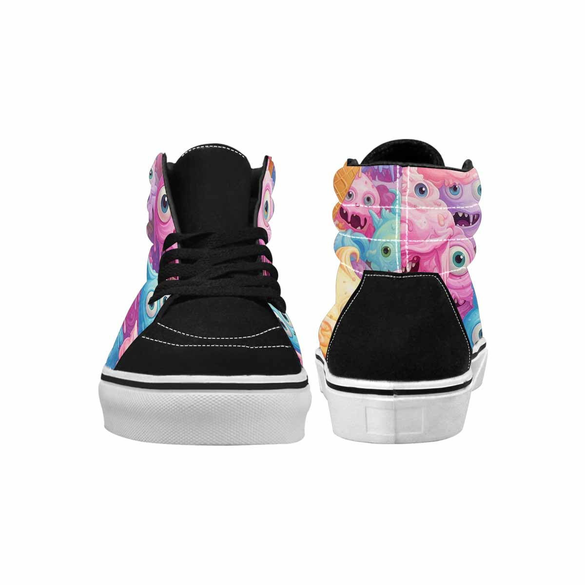 MEN'S Melting Icecream Cone Monster High Top Canvas Aesthetic Custom Sneakers