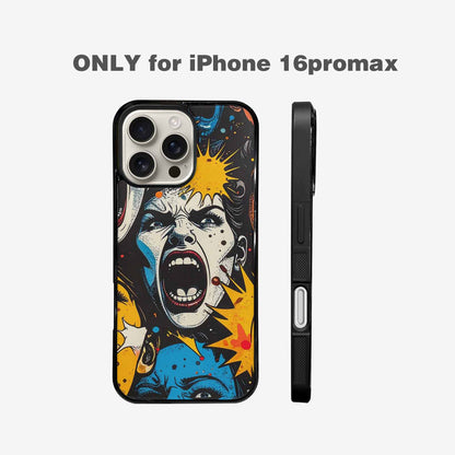 iPhone 16 Pro Max Case — Comic Book Scream Comic Book Scream, Unique Phone Case Design