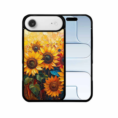 iPhone 17 Air Case — Impressionist Sunflower Brushstroke Pattern Hundreds Floral, Custom Art Phone Cover